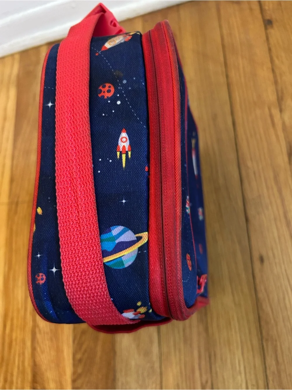 Kids Rocket Lunch Bag - Navy with Red Trim